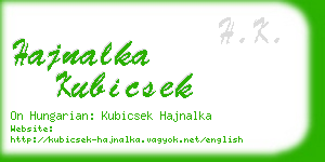 hajnalka kubicsek business card